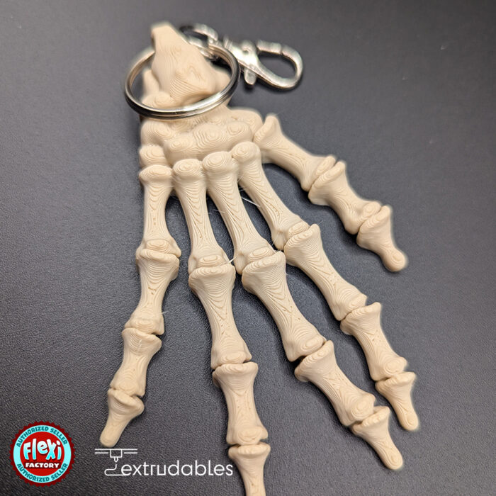 Skeleton Hand Key Chain Articulated Skeleton Hand Keychain - Extrudables